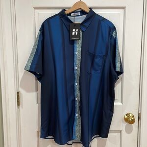 NWT Hawalili || Men's Short Sleeve Button Down Shirt; Size XL